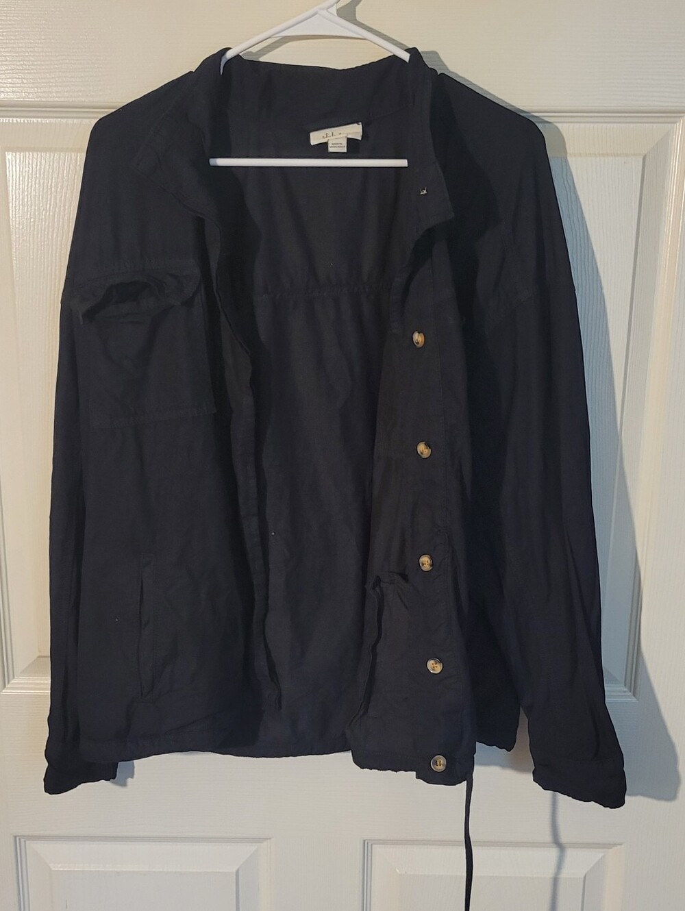 Style & Co. Lightweight Women's Button-Front Shirt Jacket in Black